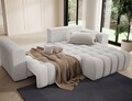 Coltar extensibil dreapta 4 locuri ELTAP, Bon-224, Bonett, 250x175x92 cm, lemn/poliester, alb murdar