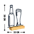 Decoratiune, Beer, 33x38x4 cm, Metal, Negru