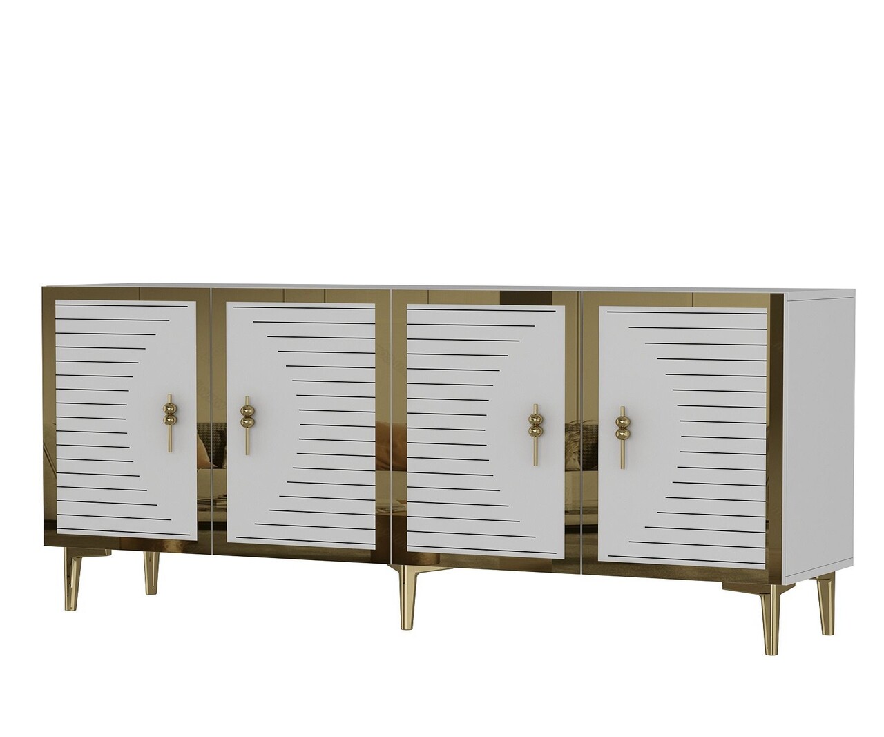Consola, Hanah Home, Tuna 180, 180x75x32 cm, PAL , Alb/Auriu - view 4