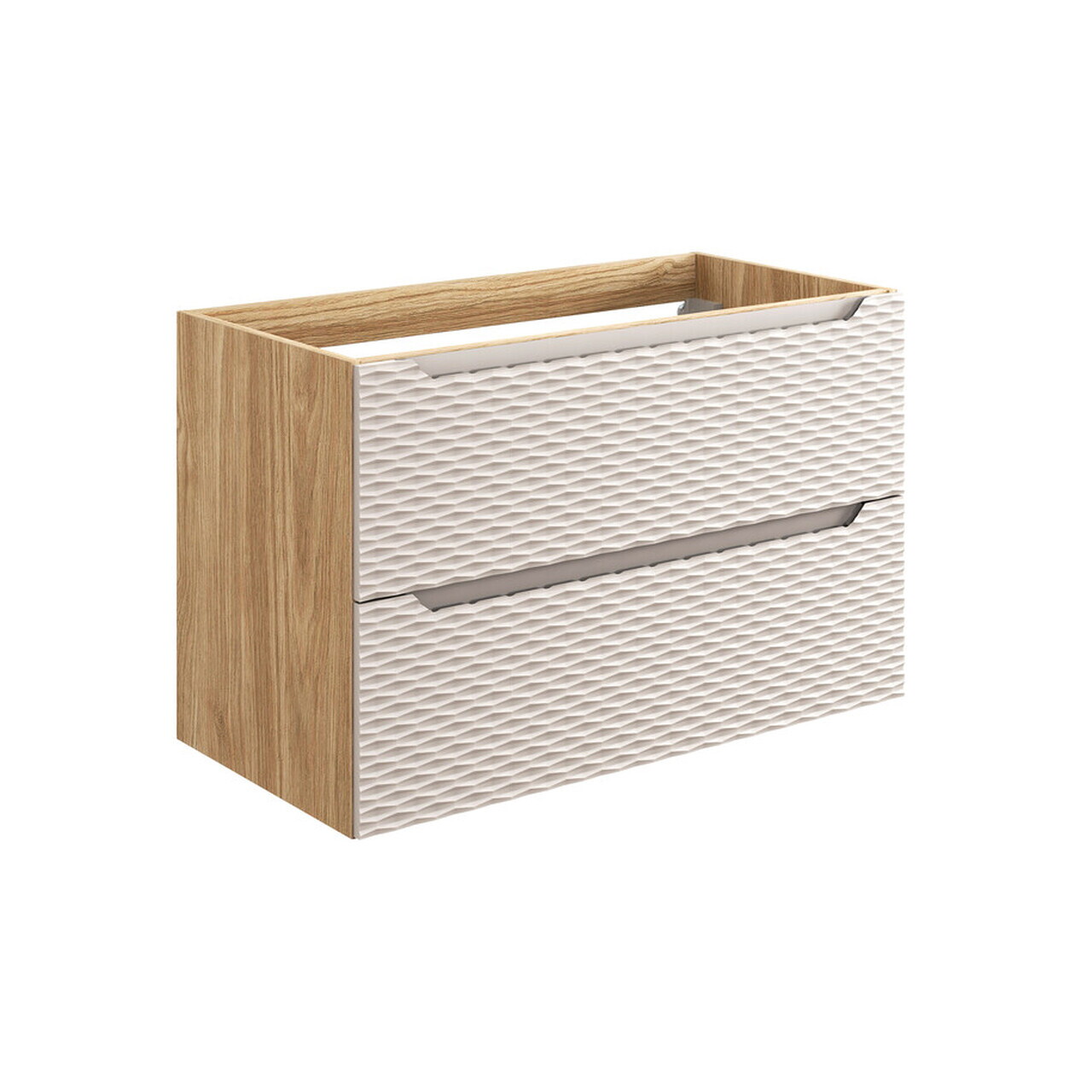 Set mobilier baie, dulap dublu cu lavoar, 120 cm S Un Trust , Ocean Beige, Comad, MDF/PAL laminat, stejar — imaginea 7