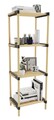 Organizator multifunctional, Seowood, cu 4 rafturi, 107 x 40 x 28 cm, lemn solid, natur