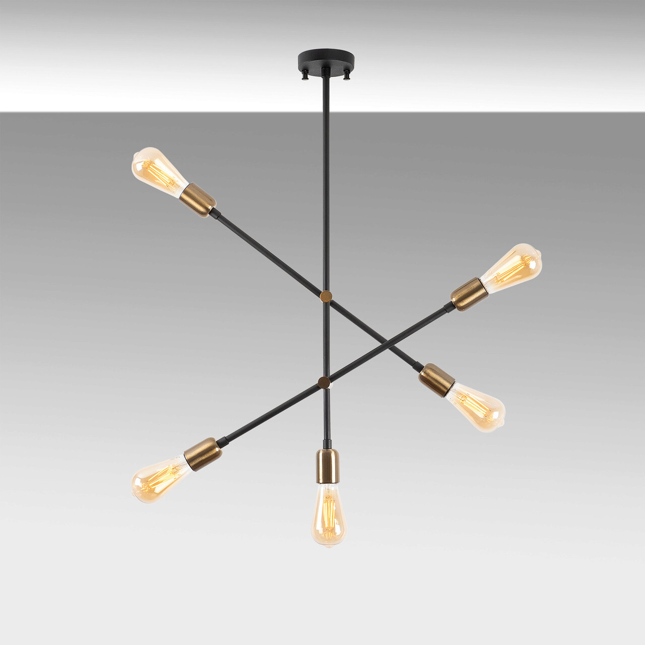 Lustra, Fulgor, 942FLG1117, Metal, Negru/Maro antic - 2 | YEO