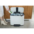 Cos de gunoi cu pedala, Brabantia, Bo Pedal, 3x11 L, 36.3x54x44 cm, otel, alb