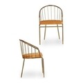 Scaun Golden Helgi, Gift Decor, 52 x 51 x 81 cm, fier/poliester, galben mustar