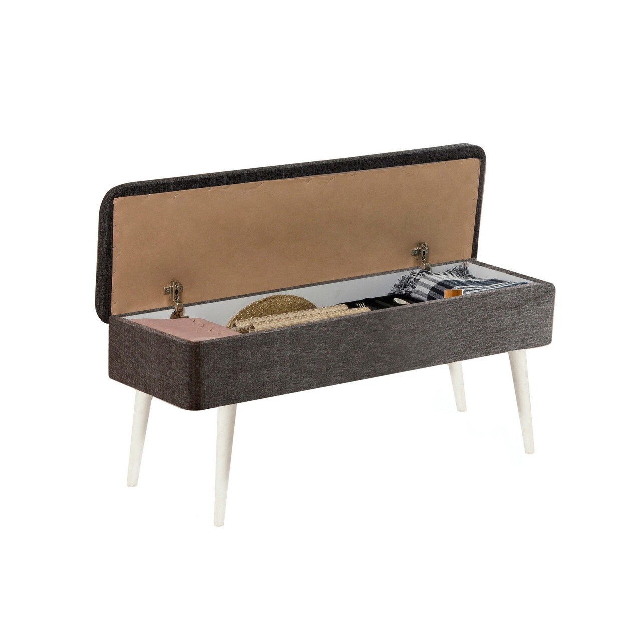 Set masa extensibila si scaune, Hanah Home, Vina 1053, Alb / Antracit - imagine 9