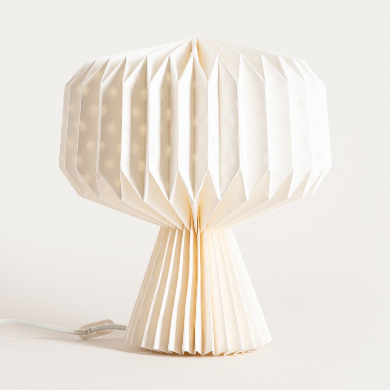 Lampa de masa forma geometrica Galla, Homla, 27x38 cm, hartie, ecru - 2 | YEO