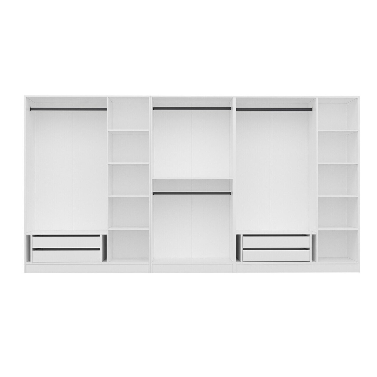 Dulap pentru haine, Hanah Home, Nisa, 360x210x52 cm, Alb — imaginea 7