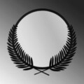 Oglinda decorativa, Palm Mirror L, Metal, Dimensiune: 59 x 57 cm, Negru