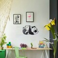 Decoratiune de perete, Panda, Metal, 31 x 51 cm, Negru