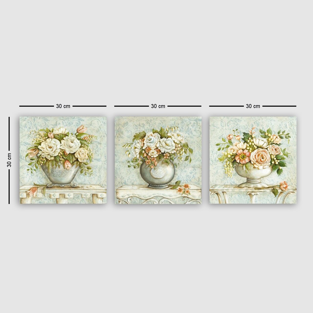 Set 3 tablouri decorative, drprc9026, Cadru: 100% LEMN (grosime: 3 cm), Multicolor - view 2