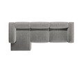 Coltar stanga 4 locuri, Bergamo, Cosmopolitan Design, 344x152x70 cm, catifea chenille raiata, gri deschis