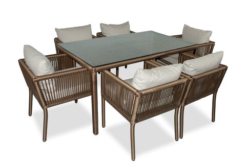 Set mobilier de gradina, jumilla, vera 150, maro inchis