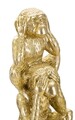 Figurina /sculptura decorativa  Monkeys Tower, Mauro Ferretti, 10.5x30 cm, polirasina, auriu