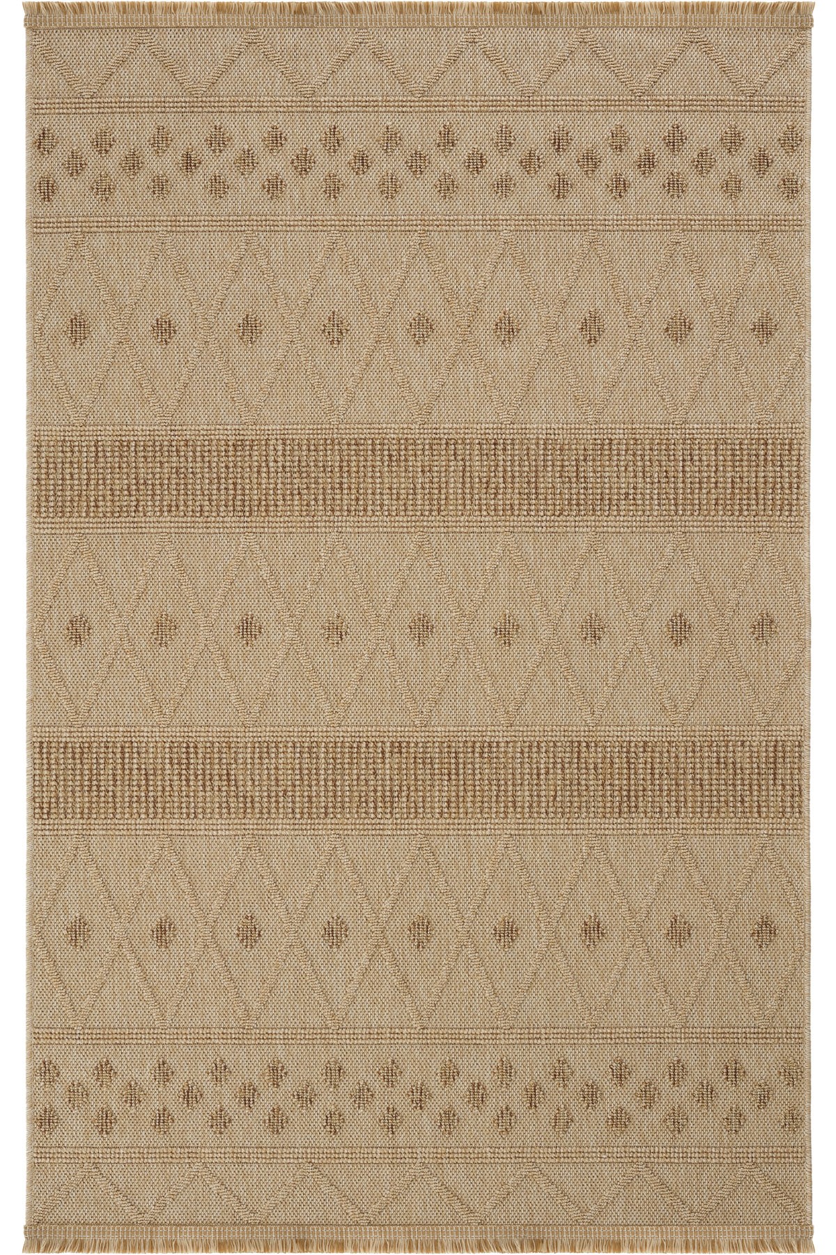 Covor, Hasir 620, 120x300 cm, 90% POLIPROPILENĂ/10% IUȚĂ, Bej/Maro