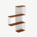 Raft de perete Cambel, Kalune Design, 64x19x96 cm, natural/alb