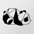 Decoratiune de perete, Panda2 Metal Decor, metal, 52 x 31 cm, negru