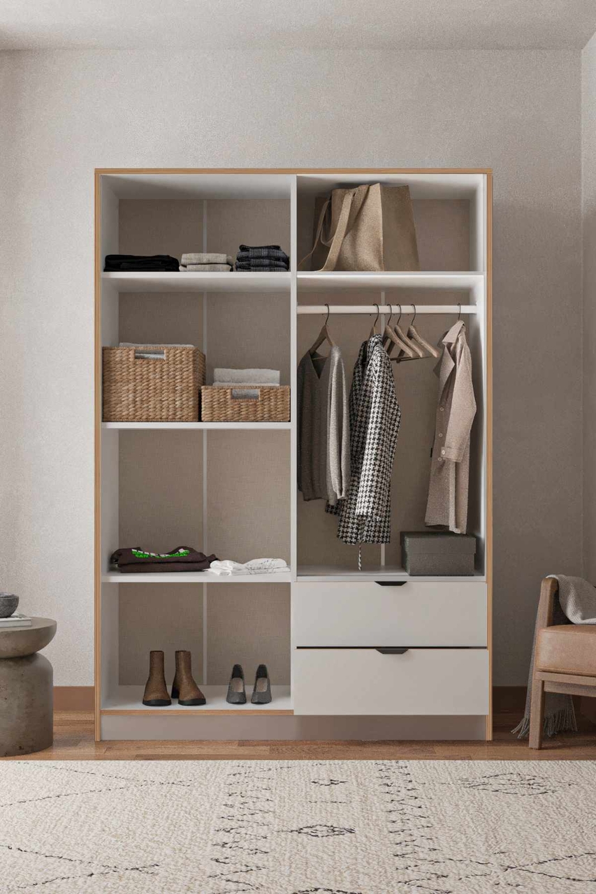 Dulap pentru haine, Hanah Home, Arden 4, 145x182x44 cm, Alb - view 4