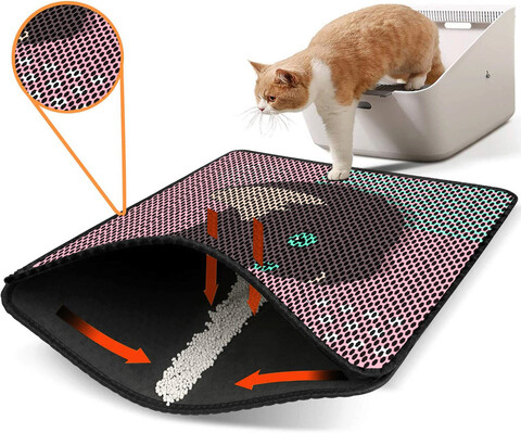 Covoras litiera pentru colectarea granulelor de nisip, Nrszn0195, 45×60 cm, 50% PVC/50% POLIESTER, Multicolor Gravel