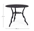 Masa Victoria, Bizzotto, Ø80 x 67 cm, aluminiu turnat, finisaj mat, gri carbune