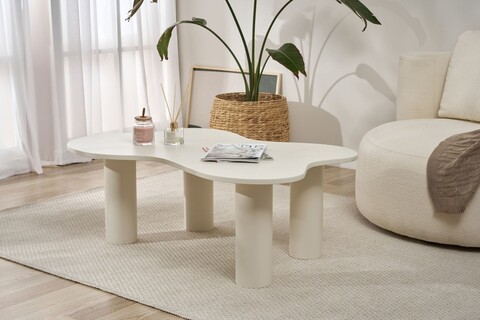 Set masuta de cafea, Rotexa, Bloom, MDF , Crem