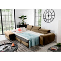 Coltar extensibil stanga 3 locuri ELTAP, LT-20NU, Grayson, 278x205x92 cm, lemn/poliester, maro deschis