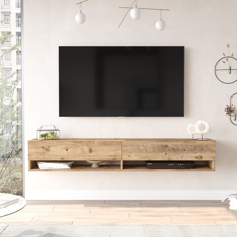 Comoda TV FR9 – A, Locelso, 180×31.6×29.1 cm, natural Comode