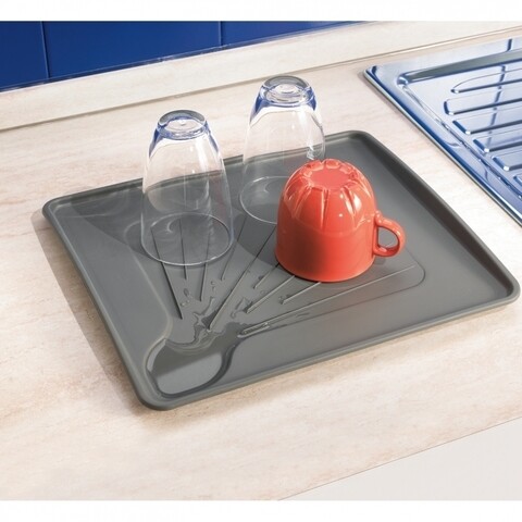 Tava scurgere vase Hydro, Metaltex, 31 x 35 cm, polipropilena, gri