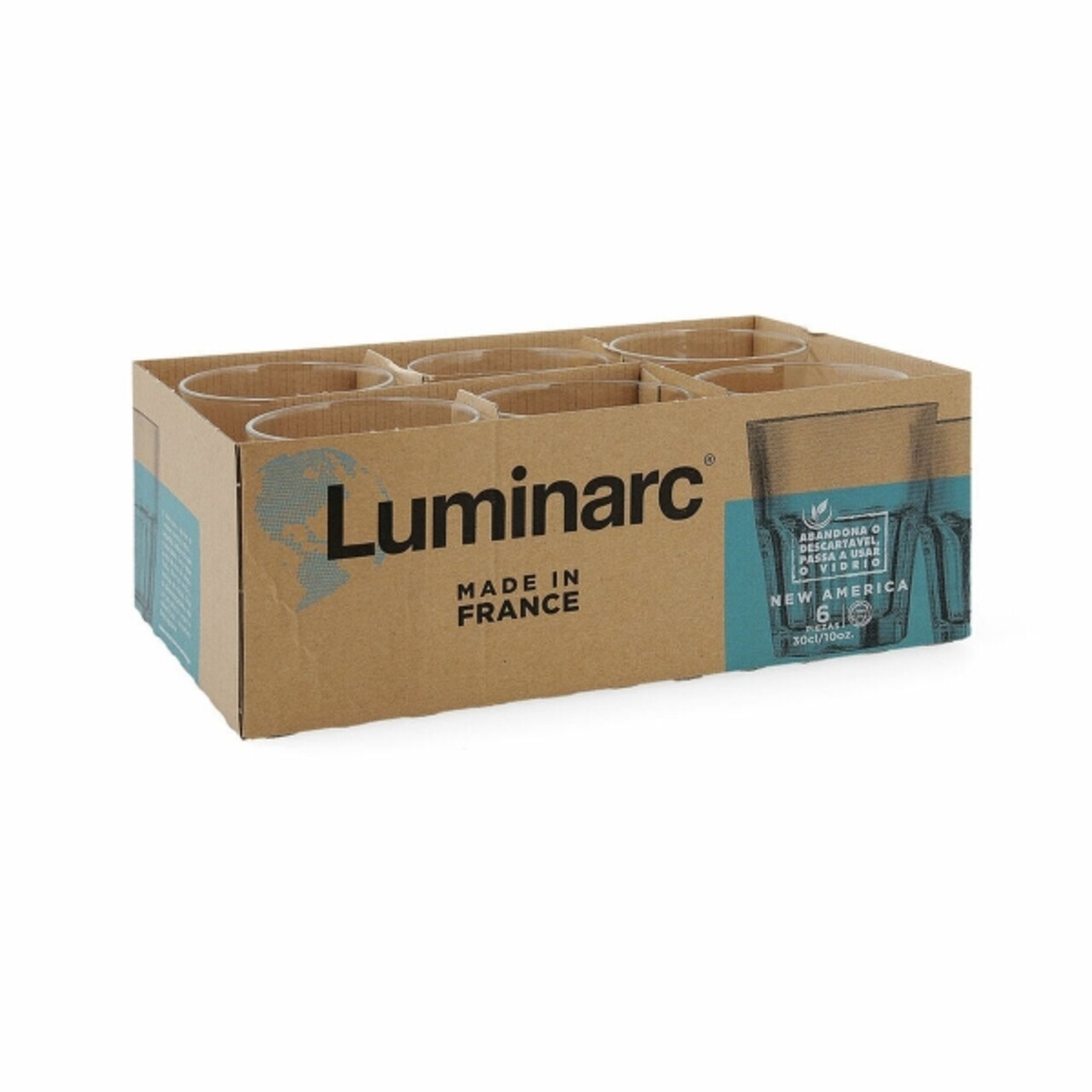 Set 6 pahare, Luminarc, New America, 300 ml, sticla, transparent