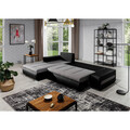 Coltar extensibil stanga 4 locuri ELTAP, Ov37, Ottavio, 275x180x85 cm, lemn/poliester, gri deschis/alb