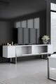 Comoda TV, Bexley, Luxe, Alb / Argintiu