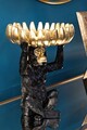 Statueta / figurina decorativa cu tava Monkey, Mauro Ferretti, 23x31.5 cm, polirasina, negru/auriu