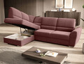 Coltar extensibil stanga 3 locuri ELTAP, LT-24LU, Siber, 270x186x93 cm, lemn/poliester, roz inchis