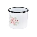 Cana emailata Roza, Silesia, Ø9 cm, 450 ml, alb