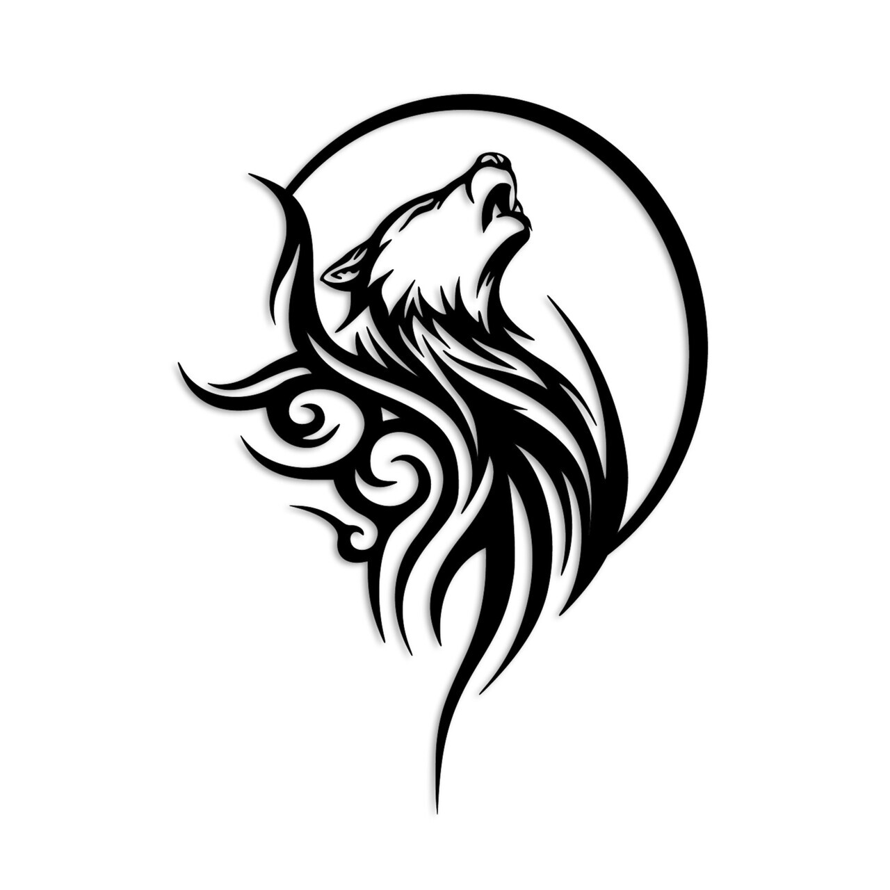 Decoratiune de perete, Wolfmoon, Dimensiuni: 53 x 39 cm, Negru — imaginea 5