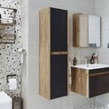 Dulap de baie, Hanah Home, 1705, 35x130x30 cm, MDF-LAM, Pin Atlantic / Antracit