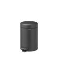 Cos de gunoi cu pedala, Brabantia, NewIcon Mineral Infinite Grey, 3 L, 23.5x16.8x26.4 cm, otel, gri
