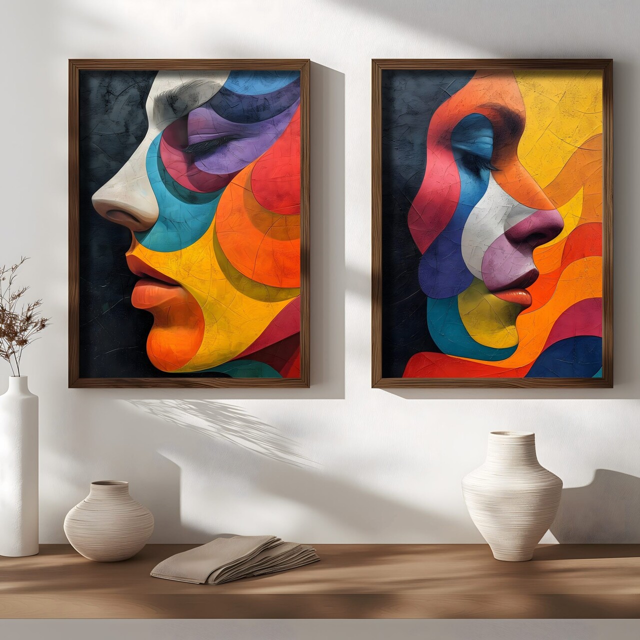 Set 2 tablouri decorative AI134 Cadru: 100% MOLID Multicolor