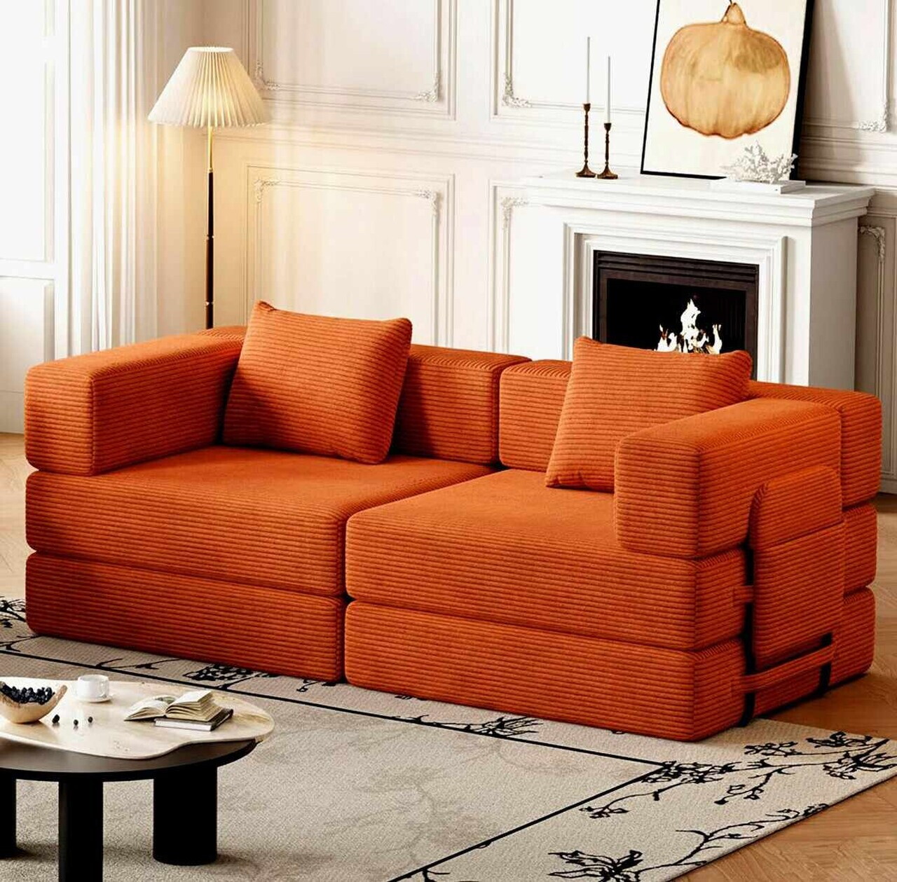 Canapea extensibila 3 locuri, Atelier del Sofa, 326NYR1155, Caramiziu — imaginea 2