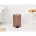 Cos de gunoi cu pedala, Brabantia, NewIcon, 5 L, 27.2x20.5x29.1 cm, otel, grej satinat