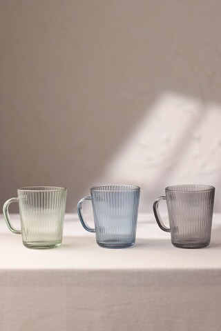 Set de căni (3 piese), L'essentiel Maison, 127RKL1225, Verde / Fumuriu / Albastru