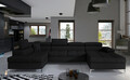 Coltar extensibil stanga 5 locuri ELTAP, Edr-24, Eduardo, 337x205x88 cm, lemn/poliester, negru