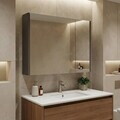 Dulap de baie cu oglindă, Hanah Home, Arno 80, Gri/Antracit