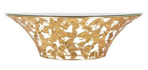 Consola Leaves, Mauro Ferretti, 120×40.5×37.2 cm, fier, auriu Comode