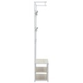 Cuier cu pantofar Entryway, InArt, 80x30x170 cm, fier/MDF, alb