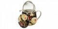 Cana cu infuzor Warda, Duo, 430 ml, portelan, negru