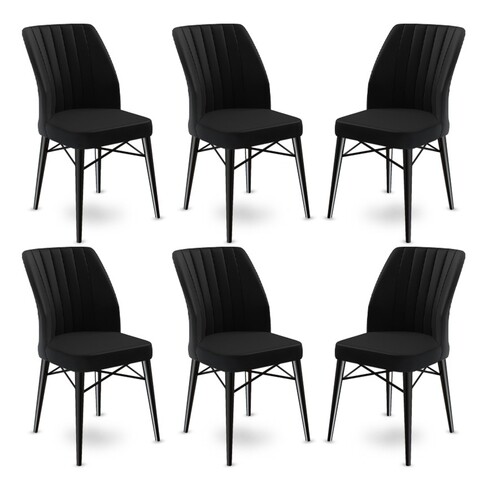 Set de scaune, Charlotte, Flex, Metal, Negru