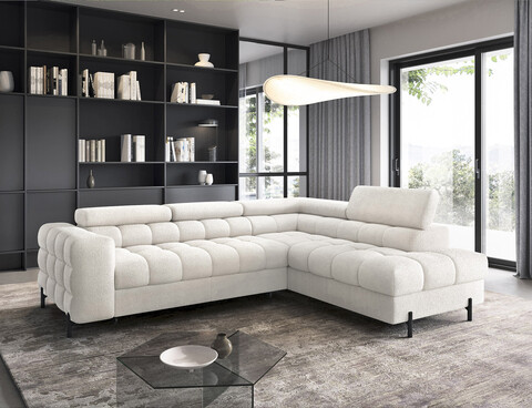Coltar extensibil dreapta 5 locuri ELTAP, RT-01ROY, Ferucce, 276x200x93 cm, lemn/poliester, alb