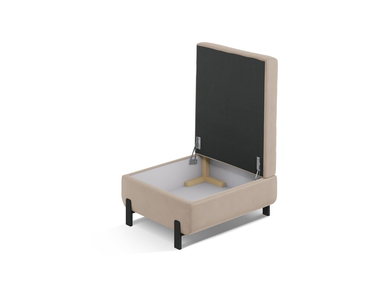 Taburet cu spatiu de depozitare, Gloria, Micadoni Home, 92x76x51 cm, catifea, bej — imaginea 3