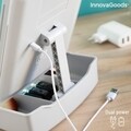 Oglinda LED pliabila 3 in 1 cu organizator de cosmetice, Panomir InnovaGoods, 38.5x33.5x29 cm
