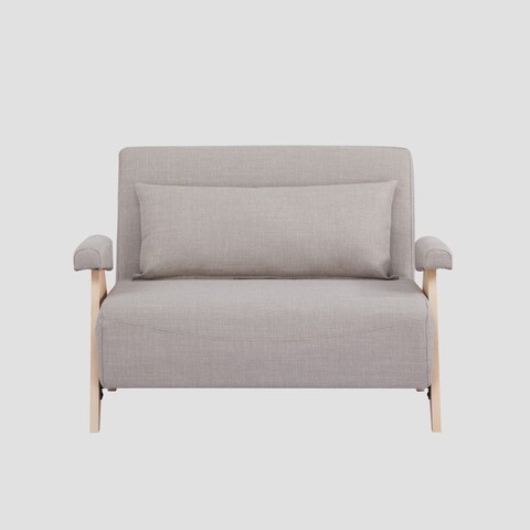 Canapea extensibila 1 loc Calore, Homla, 117x90x82 cm, lemn/poliester, bej/natur